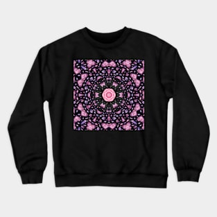 Crystal Hearts and Flowers Valentines Kaleidoscope pattern (Seamless) 15 Crewneck Sweatshirt